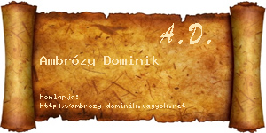 Ambrózy Dominik névjegykártya