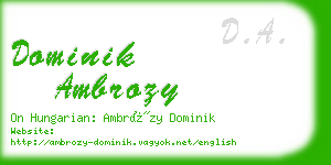 dominik ambrozy business card
